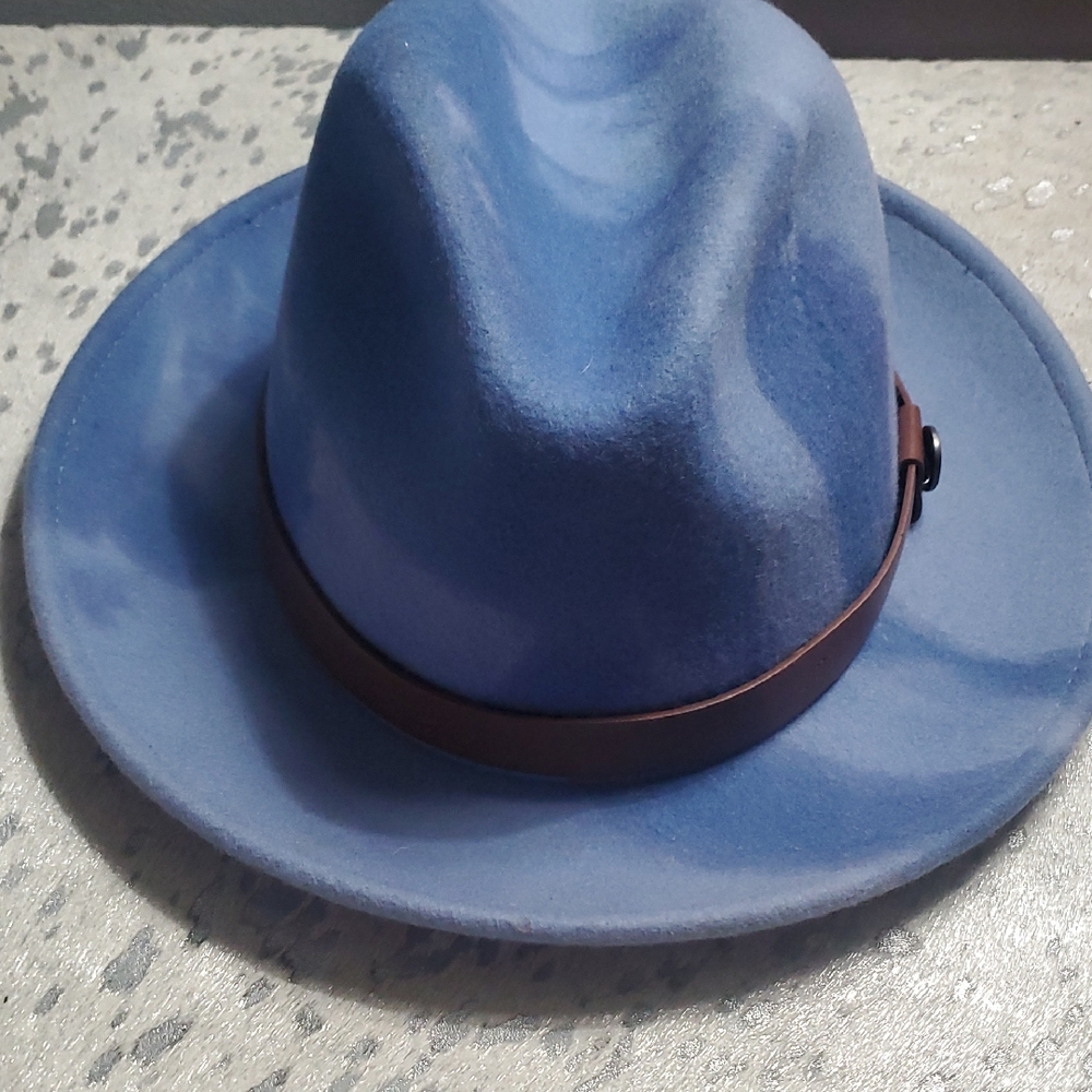 BRUNO CAPELO "KAYDEN" Blue Fedora Hat with Brown Band